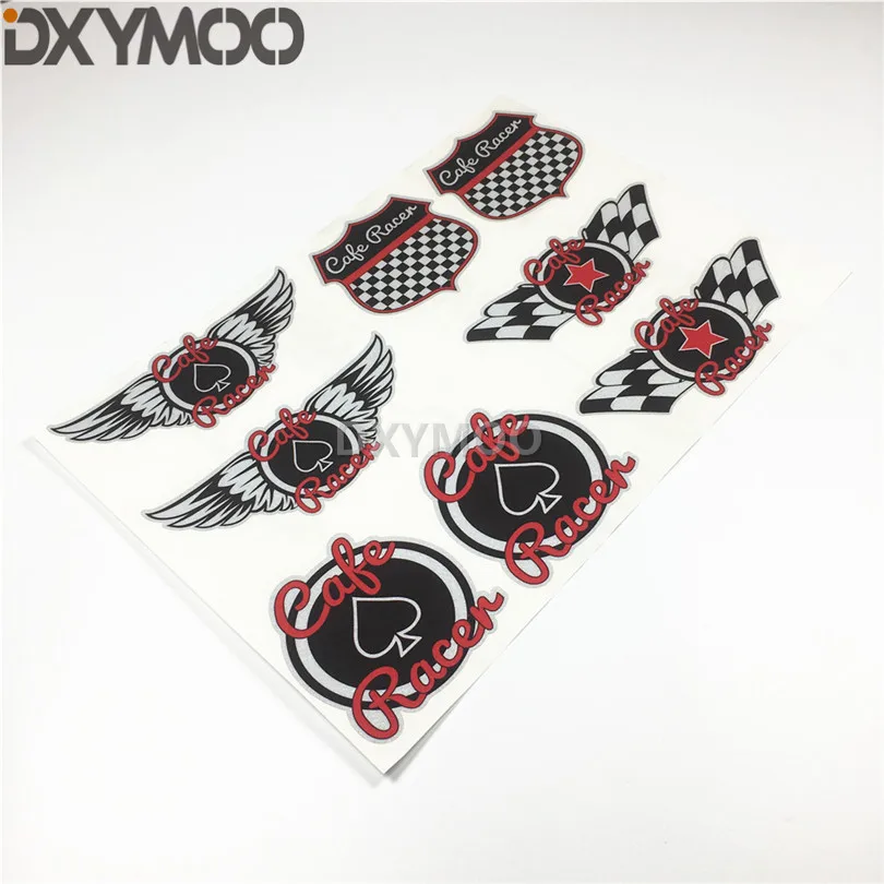 1 комплект стайлинга автомобилей Наклейка Cafe Racer Street Rider крылья щит мотокросс шлем