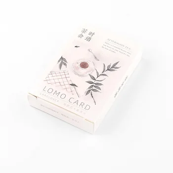 

52*80mm Novelty Afternoon Tea Lomo Card Mini Postcard DIY Greeting Card Birthday Letter Gift Card (1 Pack=28Pcs)