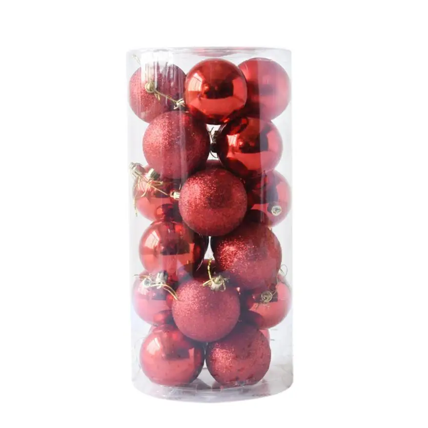 Рождественский шар 24 шт. блестящий и полированный глянцевый елочный шар украшения 1,5 ''10,20 - Цвет: Red