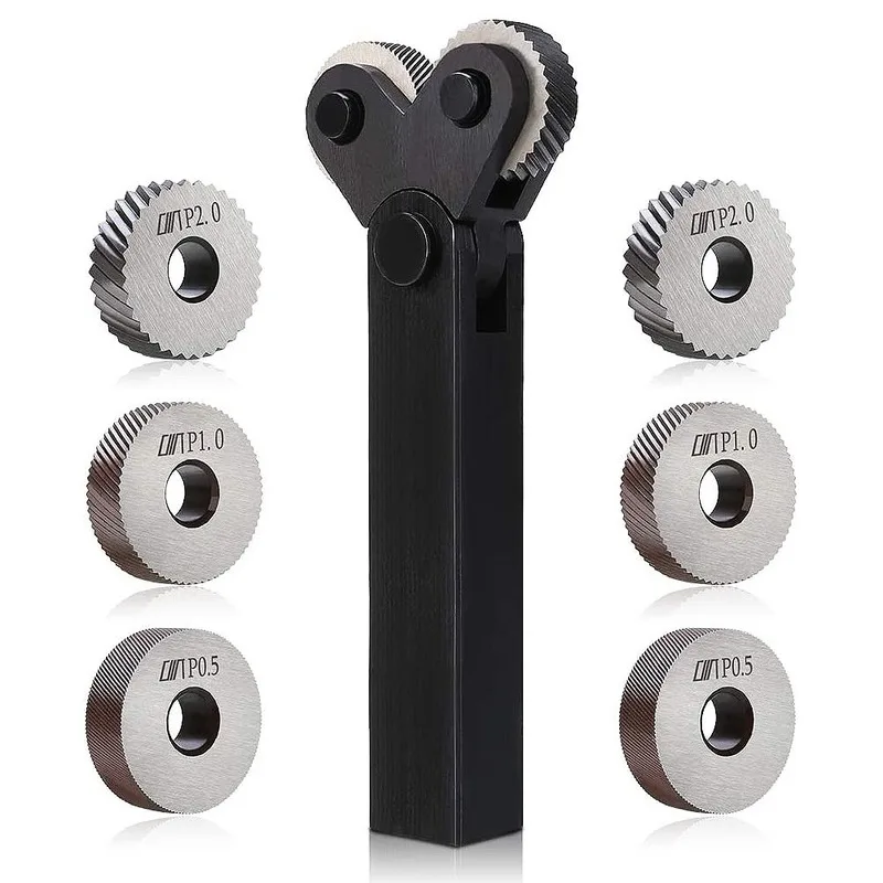 Attrezzo zigrinatura con godrone 1.8mm doppia rotella dentata per torni