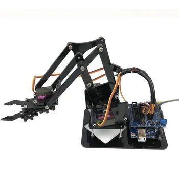 

4DOF Robotic Arm Set Grab Mechanical Acrylic Claw DIY Manipulator Remote Control Kids Toys Assembly Learning Kit For Arduino