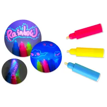 

Magic 3 Colors UV Fluorescent Pen Light Combo Creative Stationery Invisible Ink Pen Stationery Office School Supplies Secret DIY
