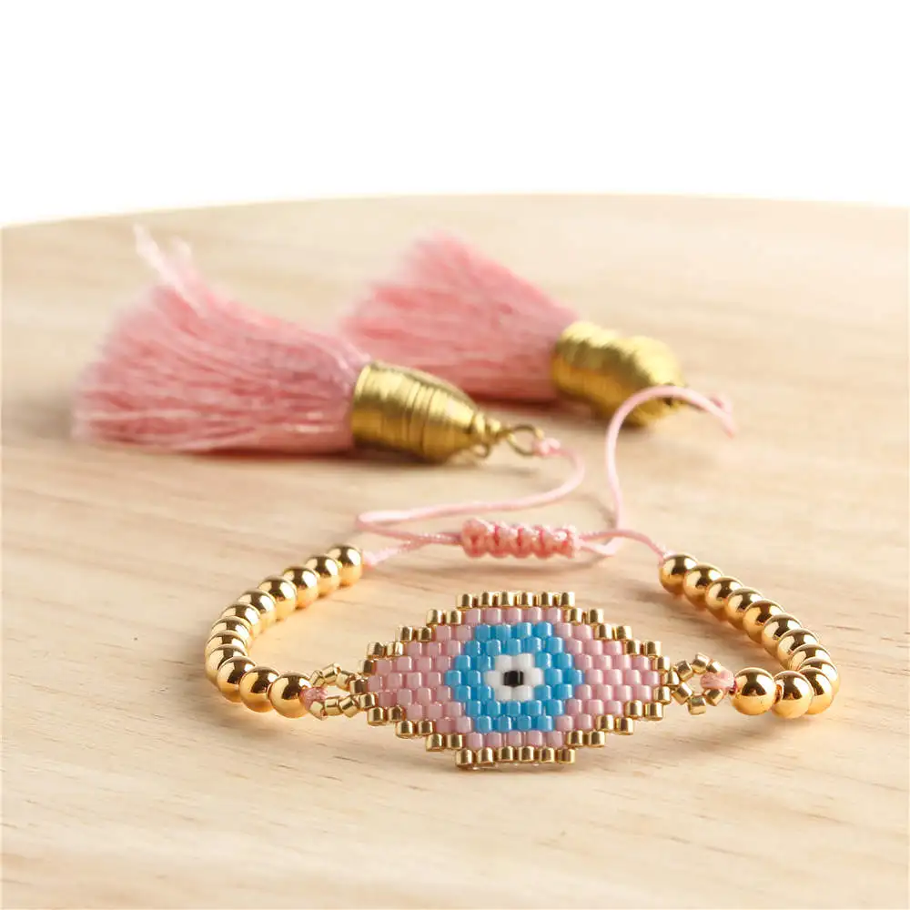 Go2boho MIYUKI сглаза браслет аксессуары кисточкой браслет для женщин Pulseras Mujer Moda ювелирные изделия ручной работы Япония пластиковые бусины