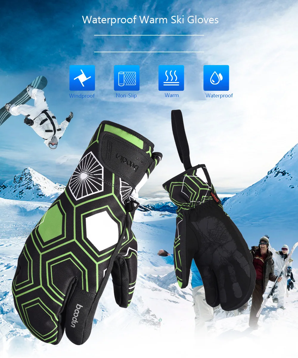 Boodun, зимние перчатки для велоспорта с сенсорным экраном, перчатки для горного велосипеда, спортивные противоударные перчатки с полным пальцем, сохраняющие тепло, велосипедные перчатки для мужчин