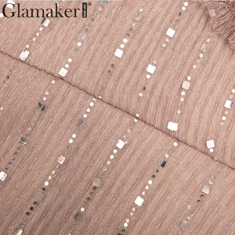 Glamaker, серебряное блестящее вечернее Золотое платье, сексуальное без спинки, без рукавов, элегантное плиссированное платье, облегающее, для вечеринки, для клуба, для девушек, зимний Сарафан
