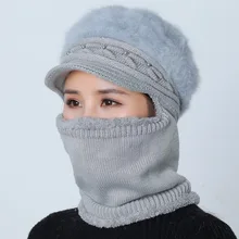 Высококачественная Зимняя шерстяная шапка для мамы, меховая шерсть, вязаные шапочки, вязаная шапка, цельный Носок, женские теплые, холодные для езды, катания на лыжах, Gorras