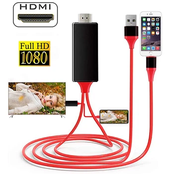 

1.8M 8 Pin to HDMI Male Cable HD 1080P HDMI Converter Adapter USB Cable For HDTV TV Digital Audio Adapter Cable for iphone IOS