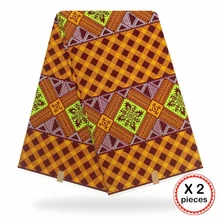 Африканская ткань с восковым принтом, хлопковая ткань для шитья, Анкара, африканская ткань, 12 ярдов, Нигерия, Гана, свадебная одежда, платье 91728