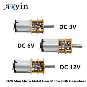 DC 3V/6V/12V N20 Mini mikro Metal motoreduktor z motoreduktorem prądu stałego 15/30/50/60/100/200/300/500/1000RPM