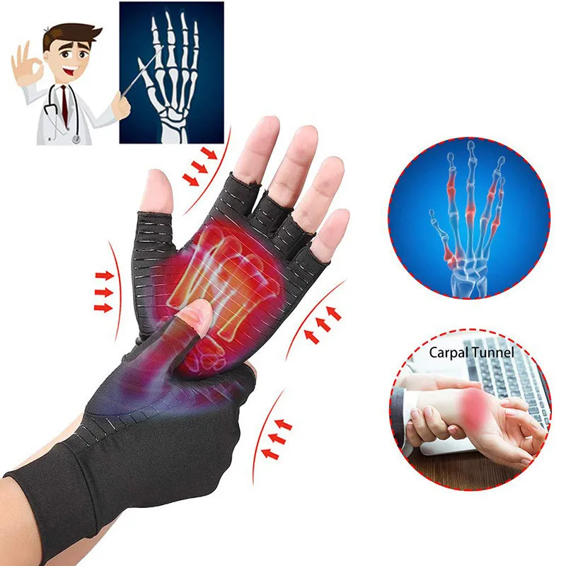 YELITE,, модные эластичные перчатки на пол пальца, велосипедные перчатки, артрит, давление, перчатки для здоровья, пепел, анти-отек, перчатки для верховой езды
