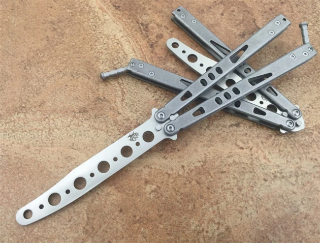 

Tachyon 2 Butterfly Trainer Knife 440 mirror Blade steel Handle outdoor Hunting Knife EDC Pocket Free-swinging gift Knives