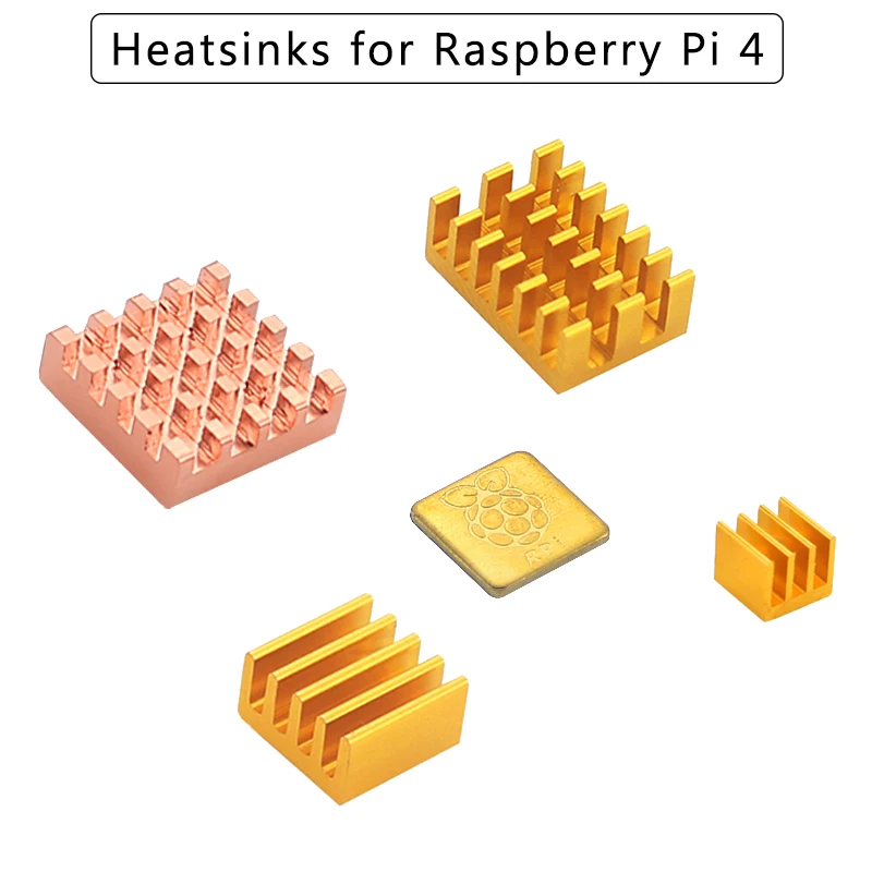 Raspberry Pi 4 Heat Sink Copper Aluminum Alloy Cooling Pad Metal Radiator Passive Cooling Heatsinks for Raspberry Pi 4 Model B afbeelding