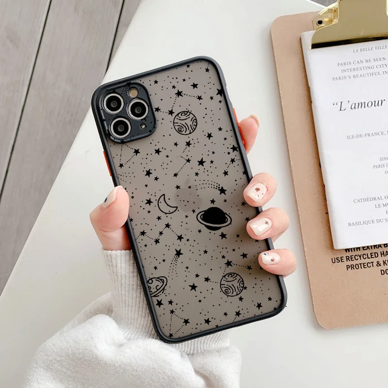 Cartoon Planet Stars Shockproof Cute Phone Case – Stylish Back Cover Coque
