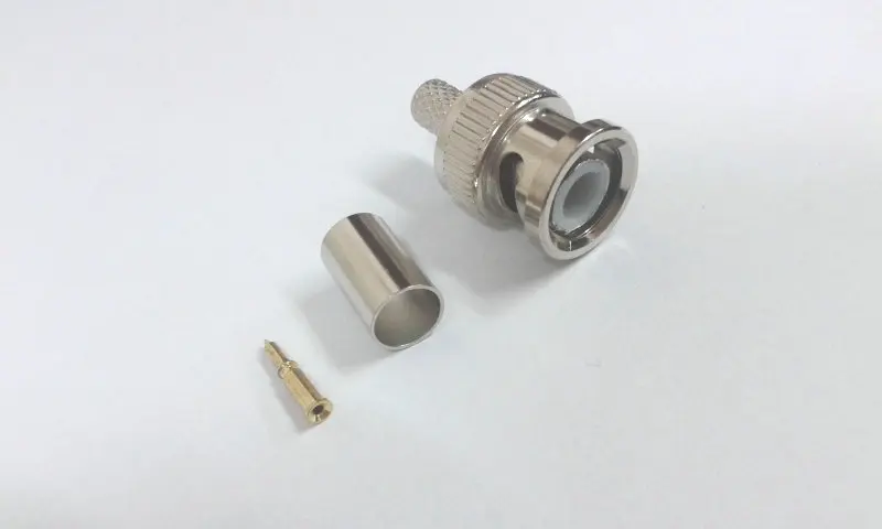 100 шт. обжимной на BNC Мужской RG59 коаксиальный адаптер для CCTV камеры Разъем