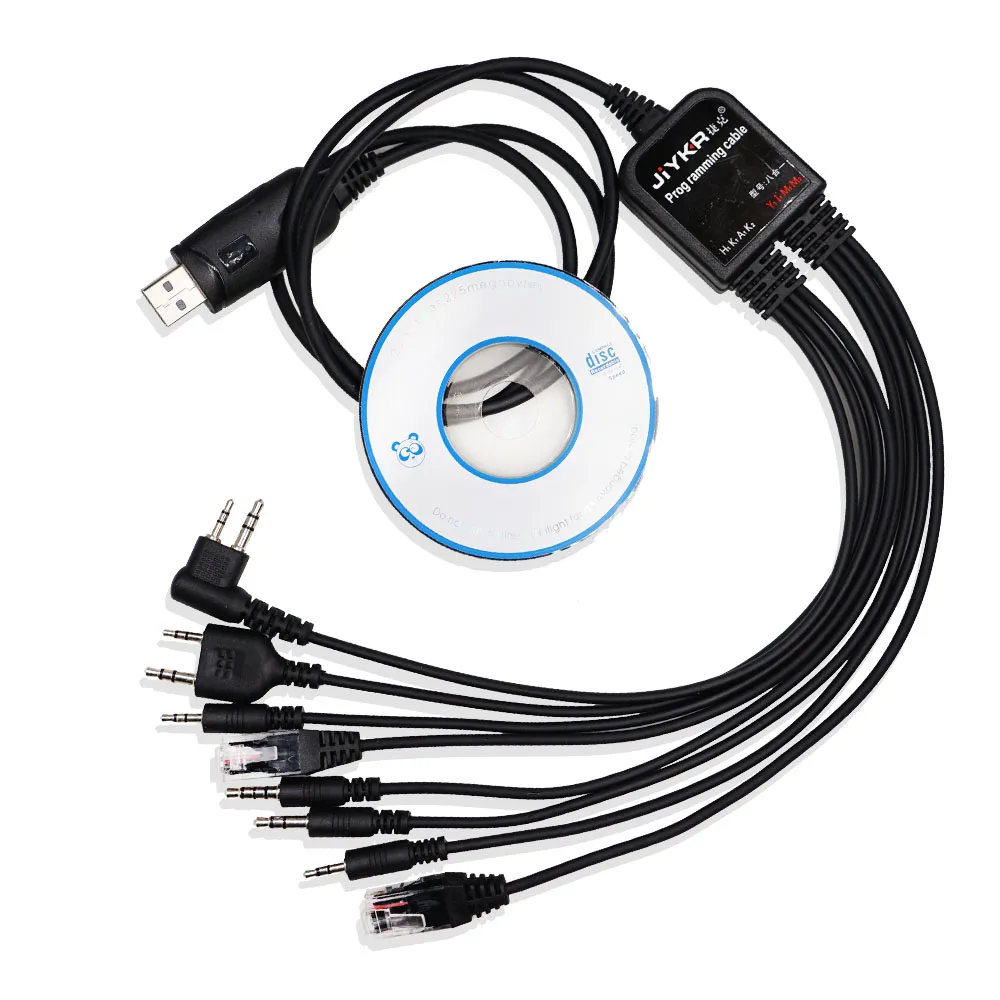 

8 in 1 Multi-functions USB Programming Cable with CD Baofeng Walkie Talkie UV5R UV82 for Kenwood Motorola TYT Yaesu HYT Radio