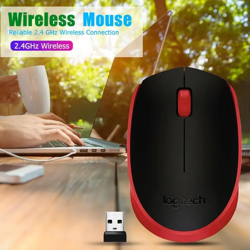 Logitech M171 2,4 ГГц USB Беспроводная мышь 1000 dpi эргономичная оптическая мышь для дома и офиса для ноутбука, компьютера, энергосбережение, Новинка