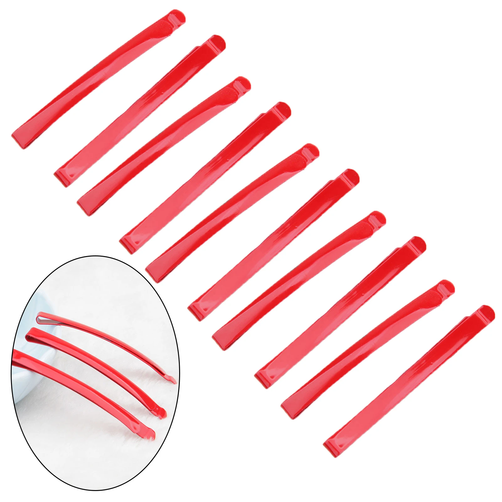 10Pcs Anime Red Hairpins Flat Style for Tokyo Ghoul Cosplay Props Headwear for Girl Women Hair Styling Party Daily Accessories