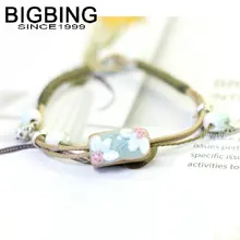 Y027 BIGBING ювелирные изделия, модные керамические бусины, цветок, очаровательный браслет, модный браслет, ювелирные изделия