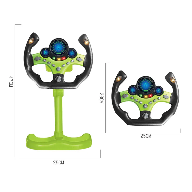 Electronic Simulation Steering Wheel With Light And Sound Early Education Puzzle Co-Pilot Sports Car Steering Wheel Toy Boy Gift 6
