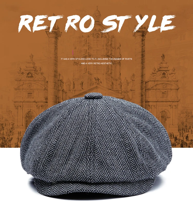 Bérets Chapeaux Pour Hommes Casquette De Journal Vintage, Style De