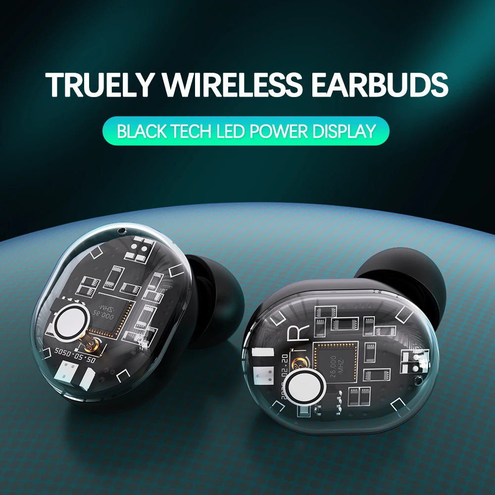 

TWS Bluetooth Wireless 5.0 Earphones Charging Box With Microphone Sport Waterproof Headsets Earbuds Earphone