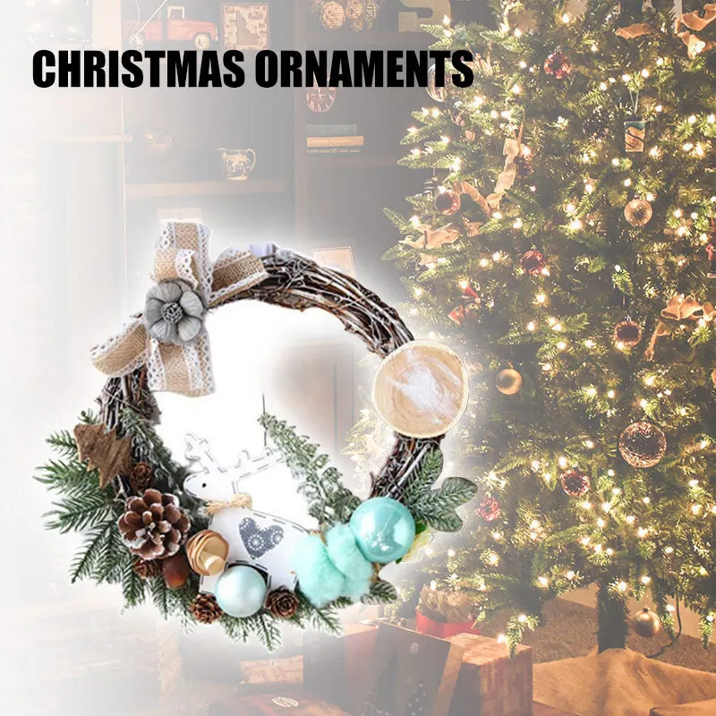 Рождественская искусственная Гирлянда для двери, окна, настенный венок, домашний декор, распродажа