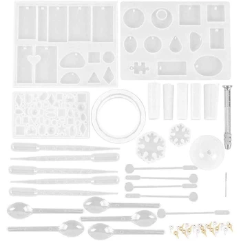 

127 Pcs of DIY Bracelet Pendant Epoxy Mold Set Bangle Pendant Silicone Mold for Epoxy Resin, Jewelry Bracelet Craft Pendant Mold
