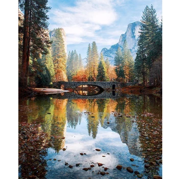 

Home Decor Landscape quiet lake and forest oil painting by numbers kit diy canvas painting unique gifts for adults and children