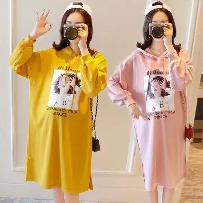 

Pregnant Women Autumn Clothing Hoodie Fashion Models 2019 New Style Maternity Clothes Hoodie Autumn Long-sleeved T-shirt Mid-len