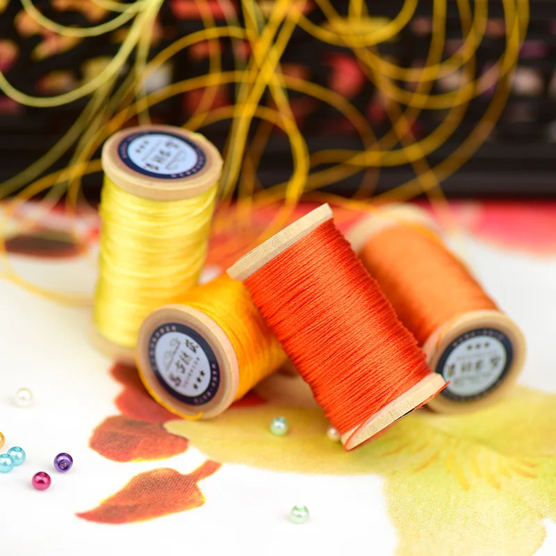 Roll Of 0.3mm polyamide fibre line Hand-woven embroidery thread Tassels Line 50M High strength 3 Strands Thread yellow