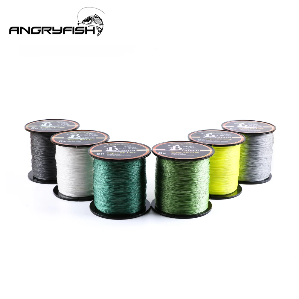 

Angryfish High quality material 500 Meters 8X Braided Fishing Line 8 Colors Super Strong PE Line Strong endurance