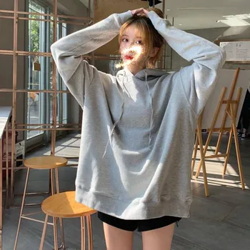 

Hip Hop Hoodie Women Funny Korean Oversized Tops Female Casual O-neck Autumn Long Sleeve Letter Print Hoodie Streetwear Girls