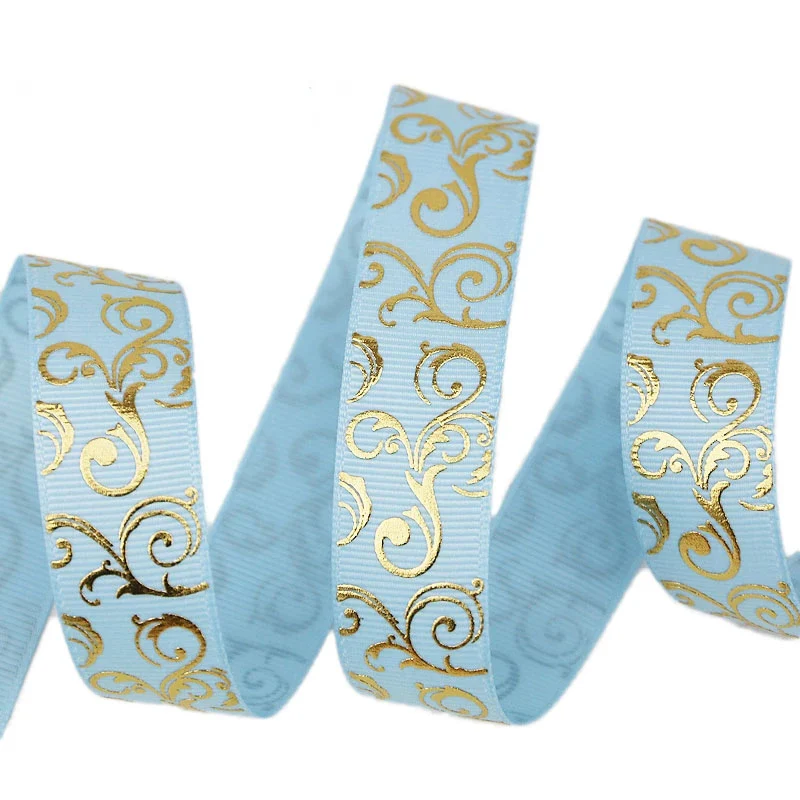 Satin Ribbons Ribbon Decoration Ribbon Supplies Wrapping Ribbon Satin Ribbon Grosgrain Ribbon Sewing Ribbon Christmas Ribbon Cotton Ribbon Organza Ribbon 10 yards/lot 25mm Gold Hot stamping Ribbons Thermal transfer Printed grosgrain Gift packaging Wedding Accessories DIY materials