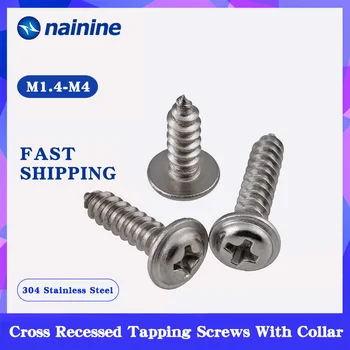 

20/50Pcs M1.7 M2 M2.3 M2.6 M3 M4 Drywall Screws With Pad Round Head Pan Tapping Self-tapping Screw 304 Stainless Steel