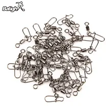 

Balight 50Pcs/lot Fishing Connector Pin Bearing Rolling Swivel Stainless Steel 2#4#6#8#10 Lure Tackle Fish Hook Accessorries
