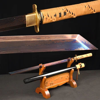 

Folded steel blue color blade sharp edge katana sword samurai swords