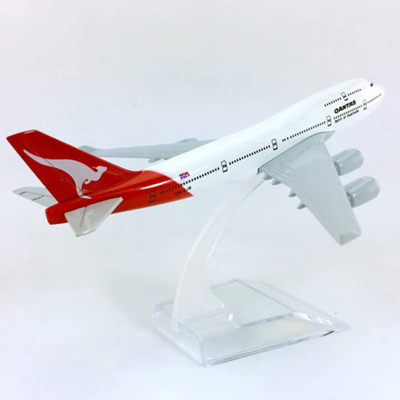 16 см отлитая модель самолета 1:400 Boeing B747-400 модель QANTAS австралийская авиакомпания с базовым сплавом самолет дисплей коллекция детский подарок