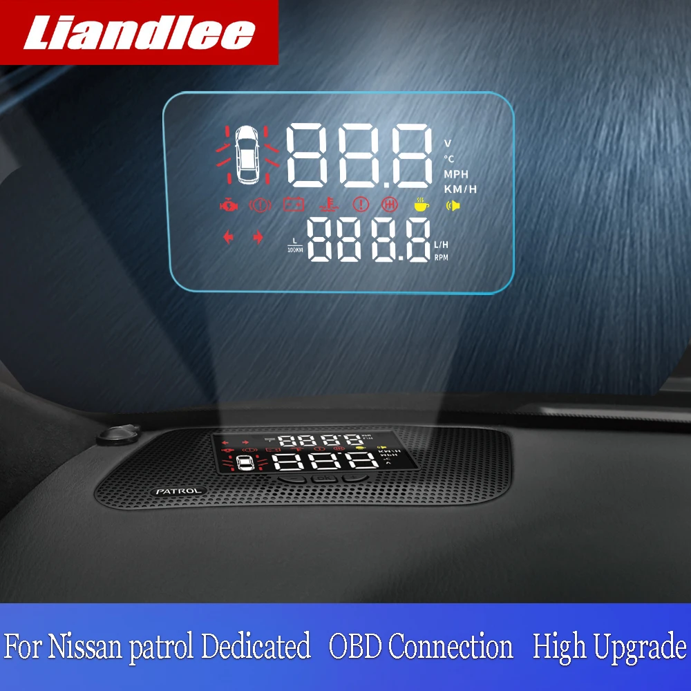 Liandlee для Nissan patrol Y62~ безопасный экран для вождения полнофункциональный OBD Автомобиль HUD Дисплей проектор лобовое стекло
