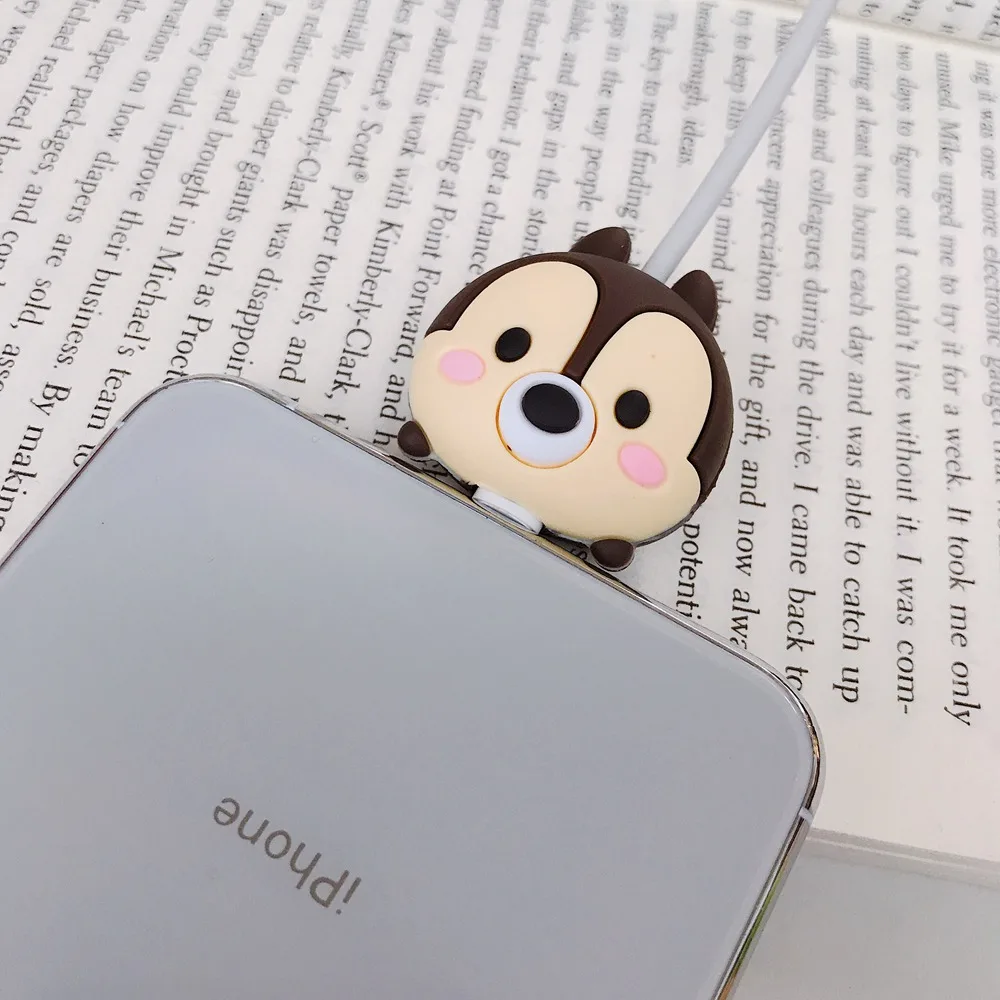 Зеленый Мультяшный чехол кабель Шнур Защитная крышка Coque для iPhone 11 Pro 8 7 XS Max XR USB кабель чомперы держатель зарядное устройство провода Органайзер - Цвет: Зеленый