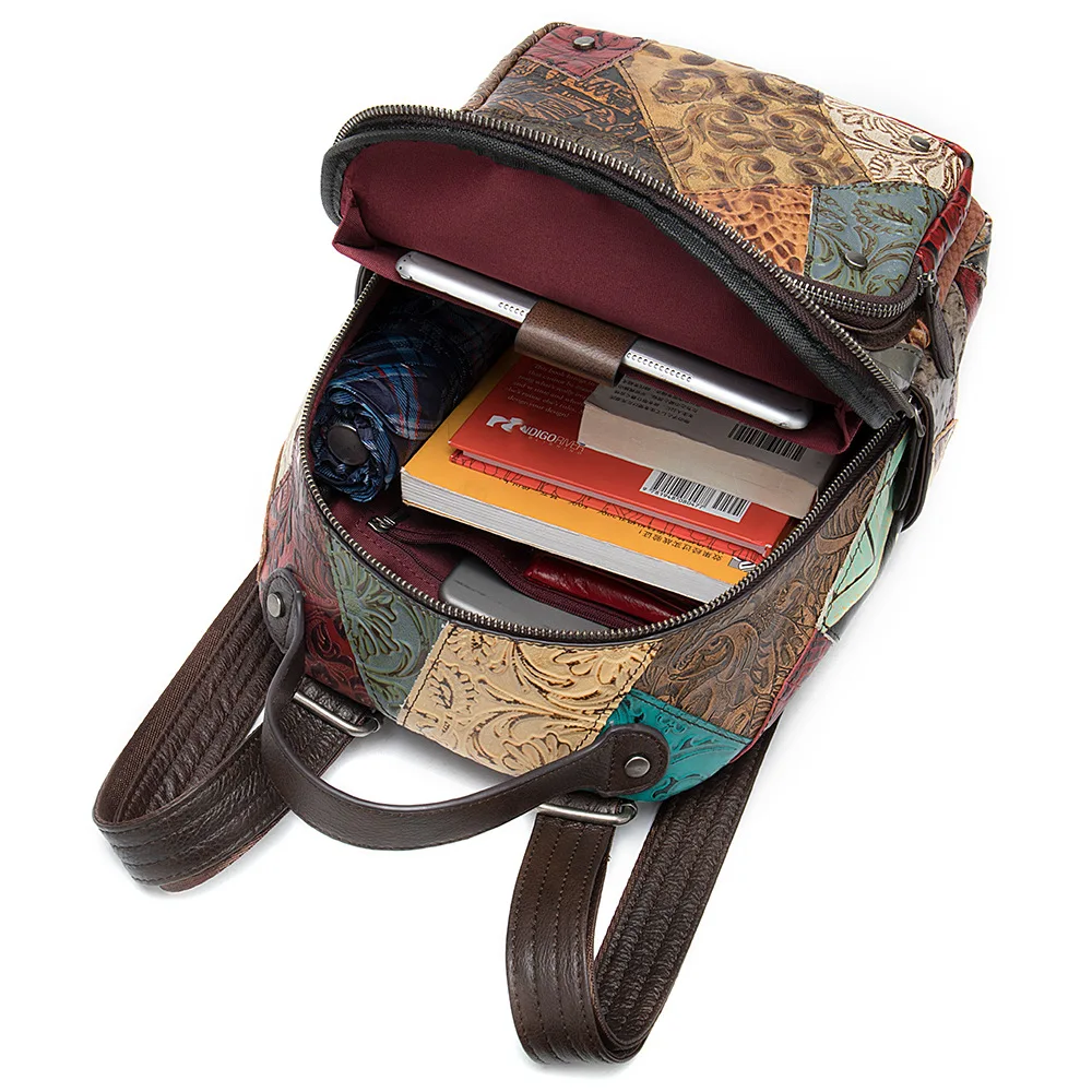 2021 Women's Leather Backpack Female Leather School Bags for Girls Luxury Laptop Backpacks for Women Bagpacks Handbags