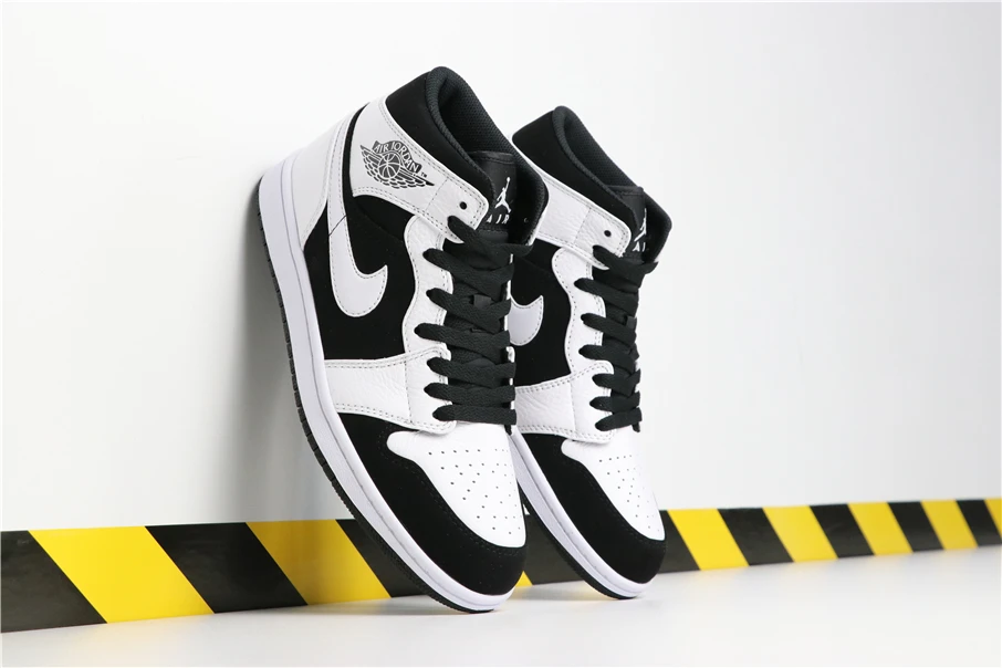 Баскетбольные кроссовки Nike Air Jordan 1 MID Уличная обувь для скейтборда удобные черные