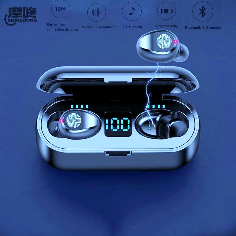 MOREDONG TWS Bluetooth 5 0 настоящие беспроводные наушники для зарядки с двойным микрофоном