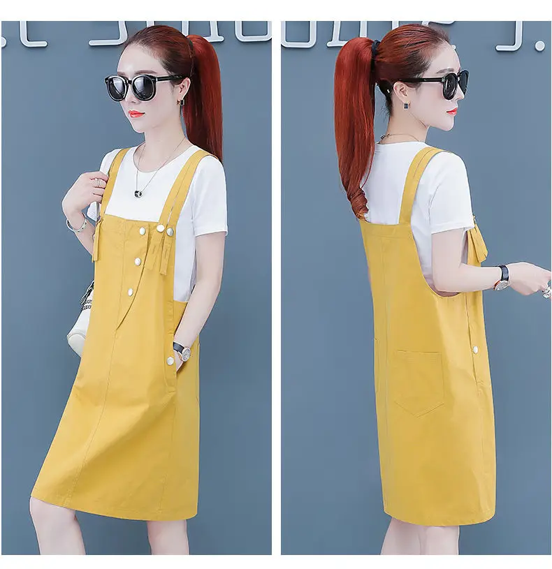 Conjuntos de Vestido Curta e Cinta Conjunto para Mulheres Feminino Tamanho Grande Coreano Moda Sólida Manga Vestidos 2 Peça Roupas 2021 Y587 2 Terninho com saia