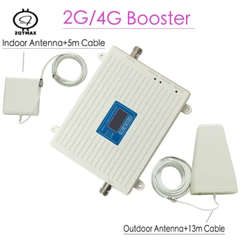 

ZQTMAX gsm dcs mobile phone signal booster 2g 4g smartphone repeater 900 1800 amplifier with panel antenna accessories sets