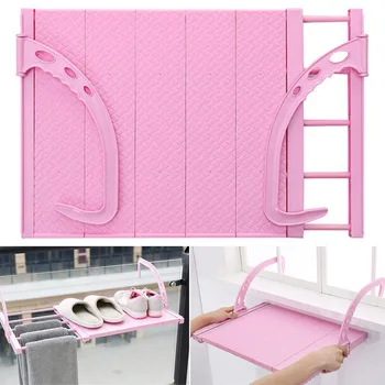 

Hanging Window Sill Drying Rack Household Folding Balcony Retractable Drying Racks can CSV