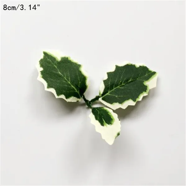 green 8cm 100 шт./лот Искусственный лист розы Имитация зелени шелкография для свадебных цветов аксессуары для дома Декоративные искусственные - Цвет: green 8cm