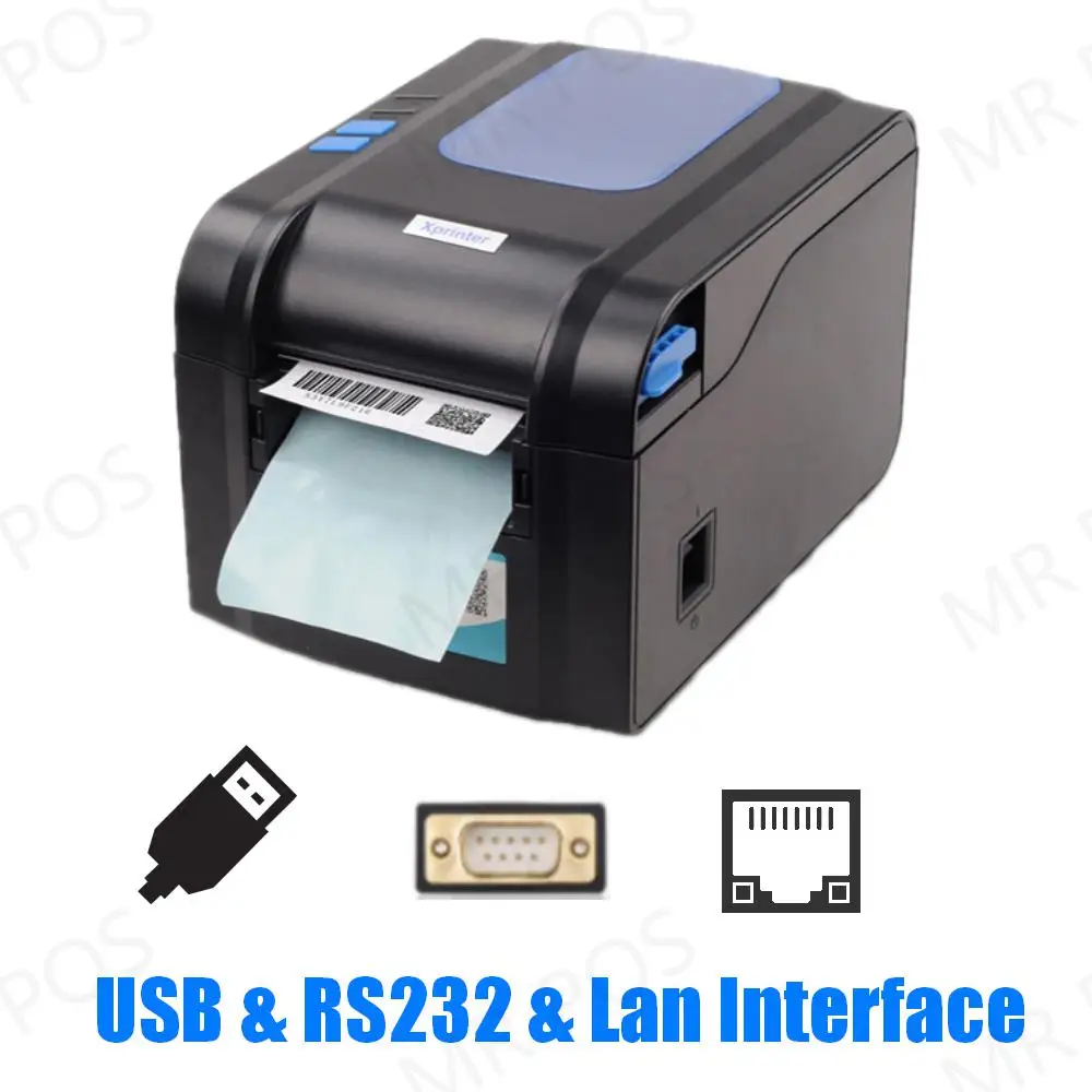 mini color printer Xprinter XP-370B 20-80mm POS Thermal Receipt Label Dual-Purpose Printer USB Sticker Printer Barcode Make Machine for Supermarket bluetooth pocket printer Printers