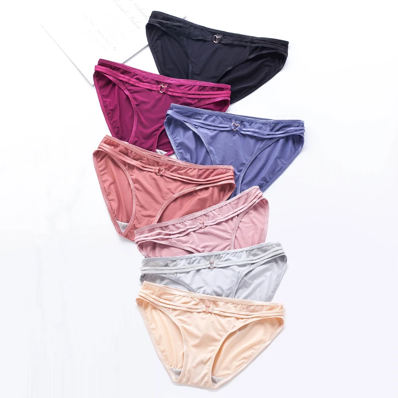7pcs Sexy Panties Underwear For Woman Ice Silk Lady Briefs Female ...