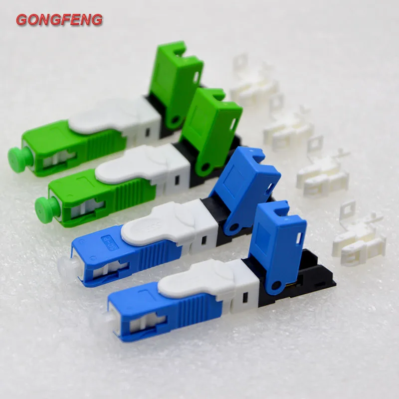 

100PCS NEW Optic Fiber Quick Connector FTTH SC UPC APC Single Mode Fast Connector Double trunking Wholesale Free Shipping