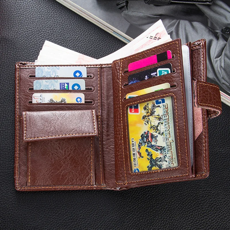 Бренд, Большой Вместительный мужской кожаный бумажник с отделением для паспорта, Обложка для монет, кошелек для мужчин, кредитный держатель для карт, мужская сумка для денег